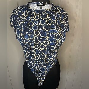 Express XS Snake Print Body Suit